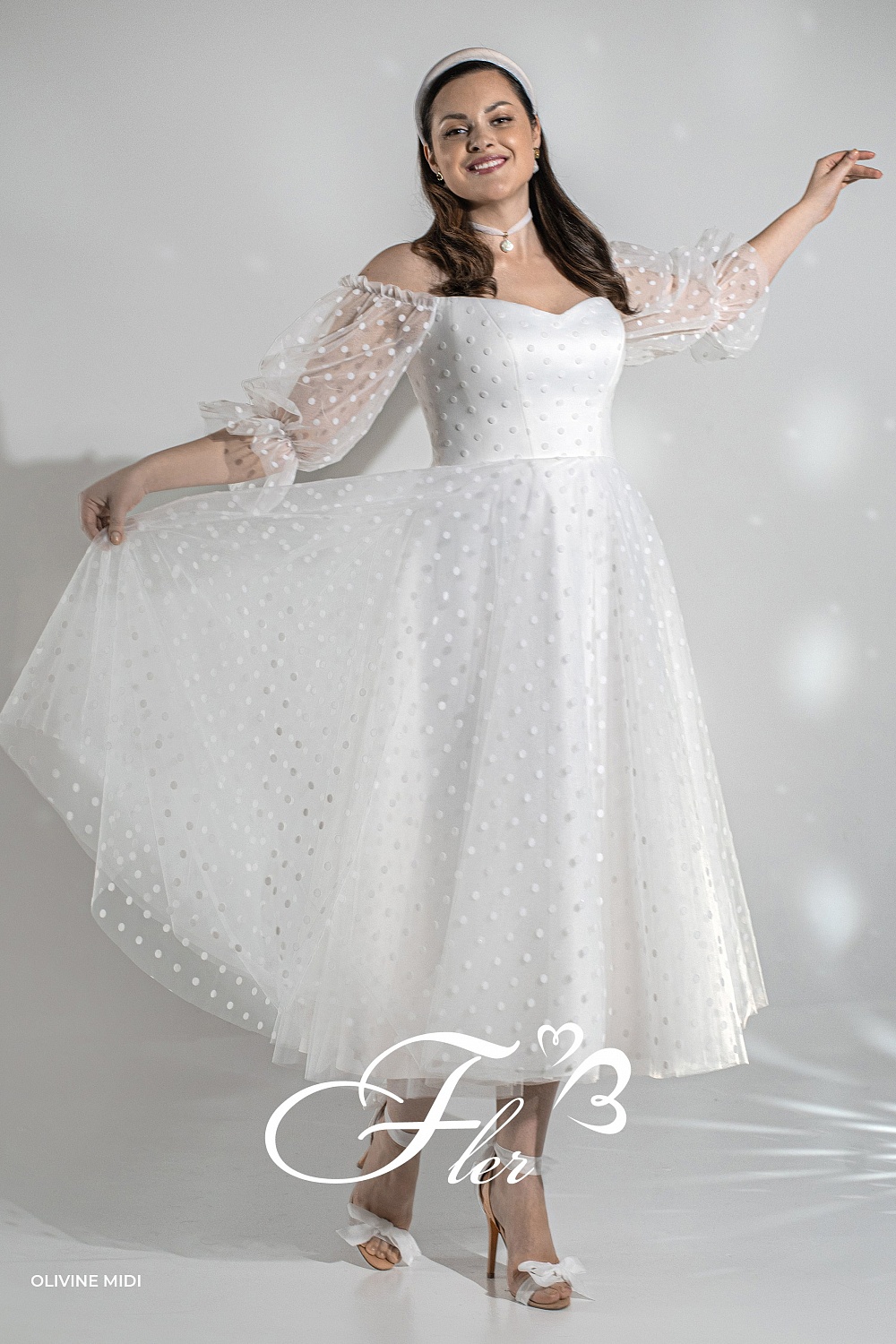 Свадебное платье Оливин Миди от Fler